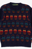 Vintage Jumpers Raised Knit Baskets Sweater (1980s)