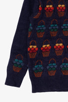Vintage Jumpers Raised Knit Baskets Sweater (1980s)