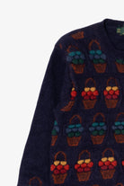 Vintage Jumpers Raised Knit Baskets Sweater (1980s)