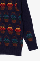 Vintage Jumpers Raised Knit Baskets Sweater (1980s)