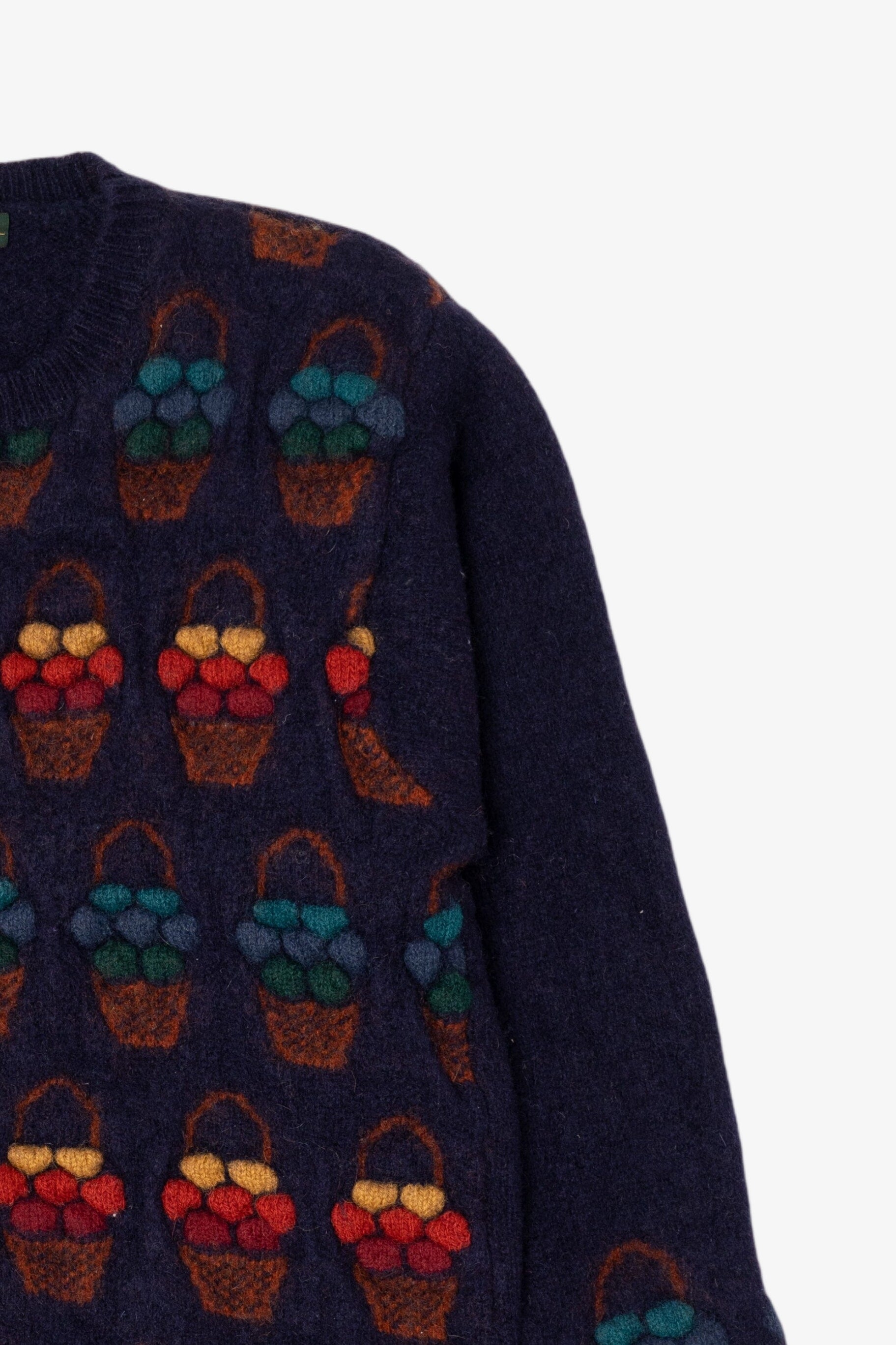 Vintage Jumpers Raised Knit Baskets Sweater (1980s)