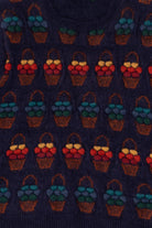 Vintage Jumpers Raised Knit Baskets Sweater (1980s)