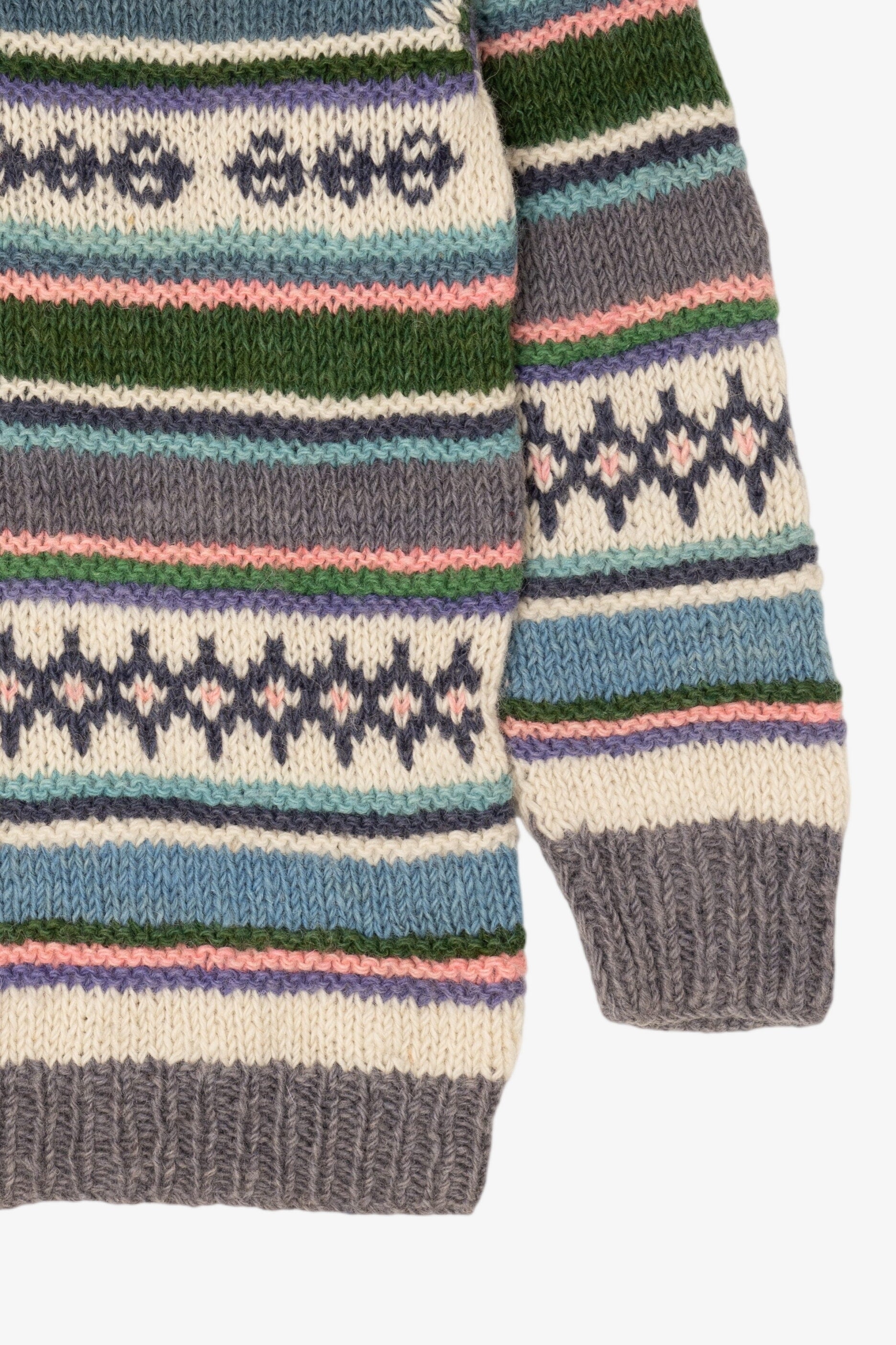 Vintage Hand Knit Blue Ganesh Himal Nepal Sweater (1980s)