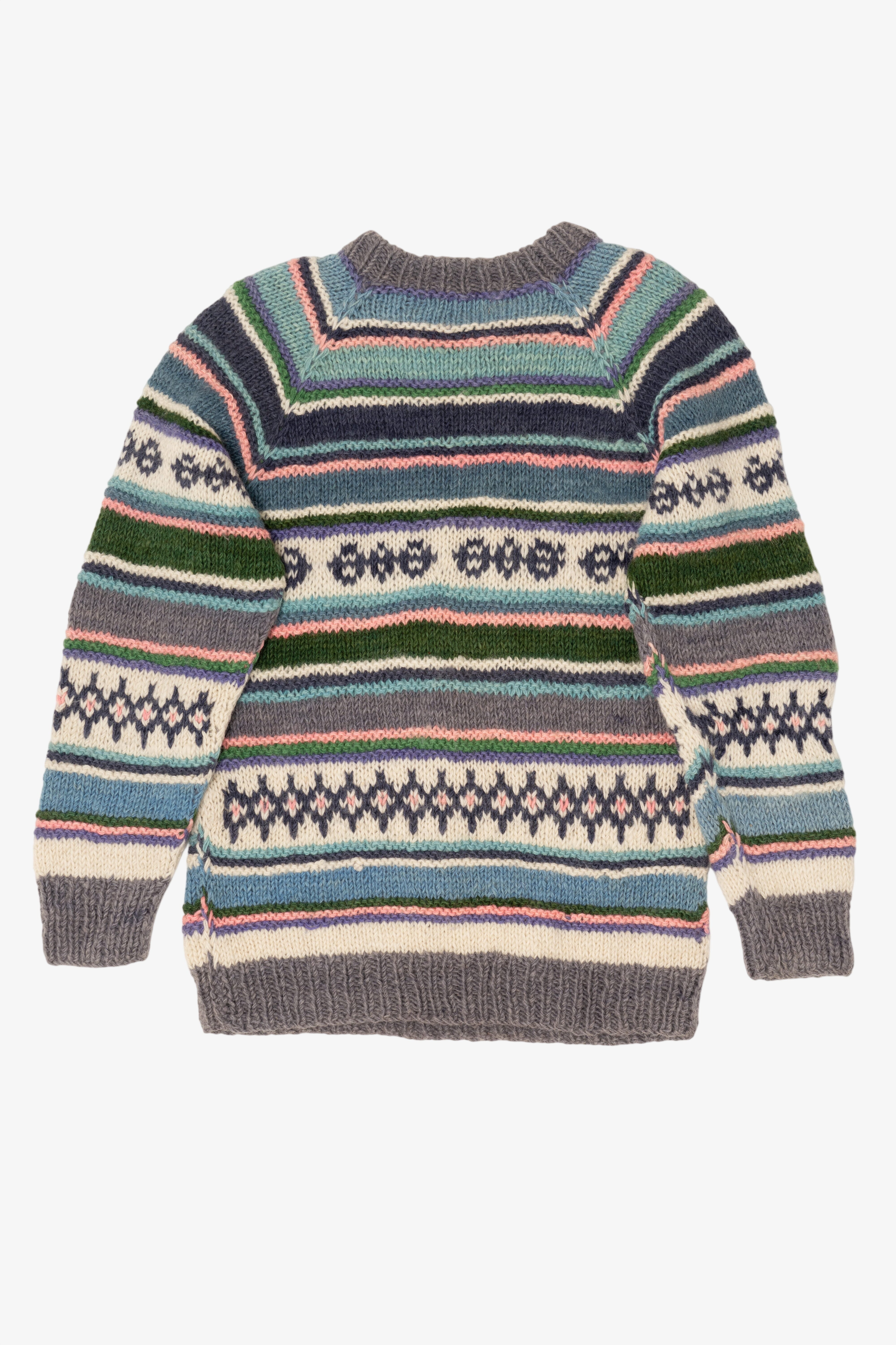 Vintage Hand Knit Blue Ganesh Himal Nepal Sweater (1980s)