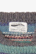 Vintage Hand Knit Blue Ganesh Himal Nepal Sweater (1980s)