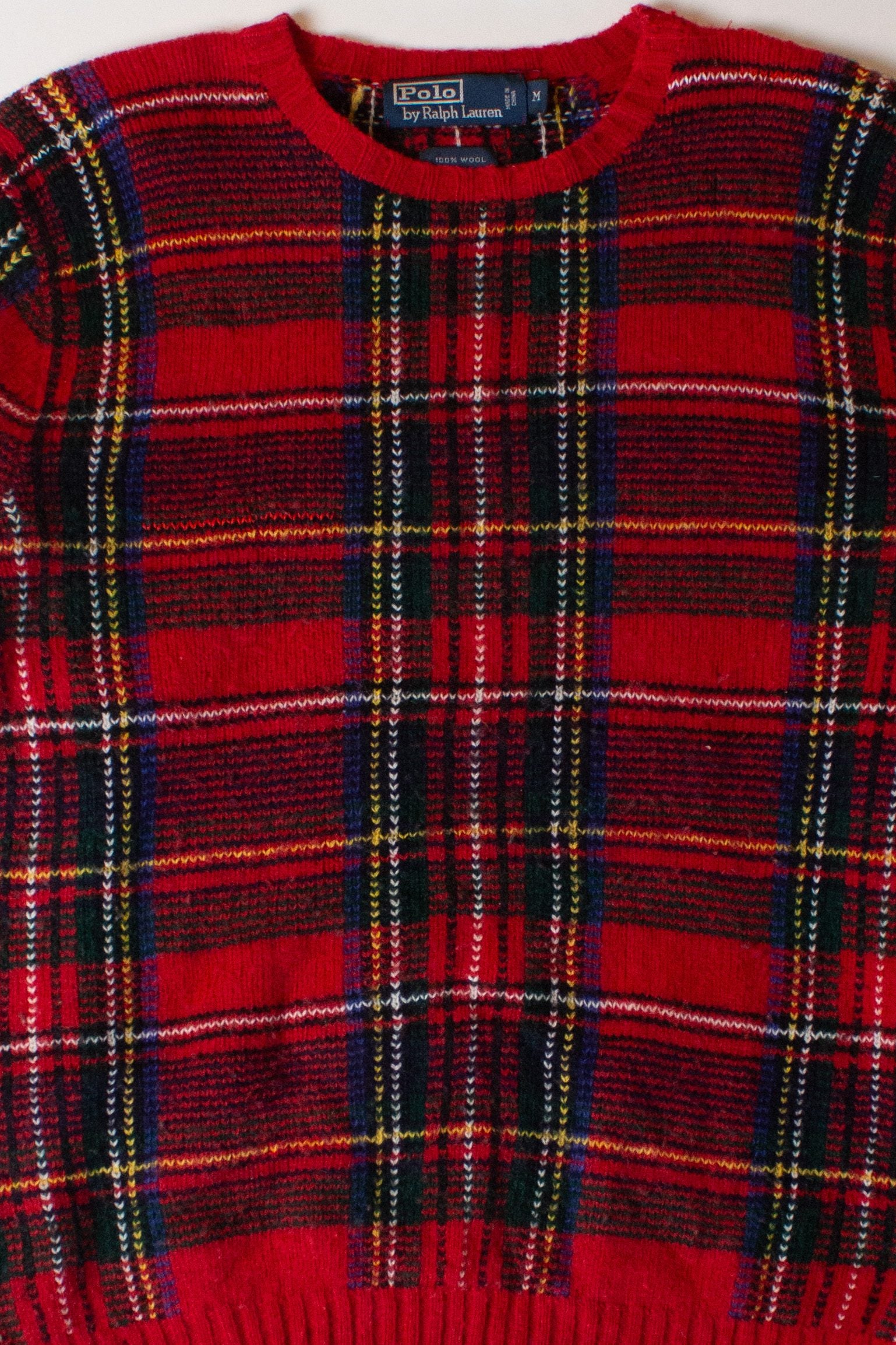 Vintage Red Plaid Ralph Lauren Sweater (1980s)