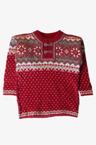 Vintage Red Norwegian Wool Sweater (1990s)
