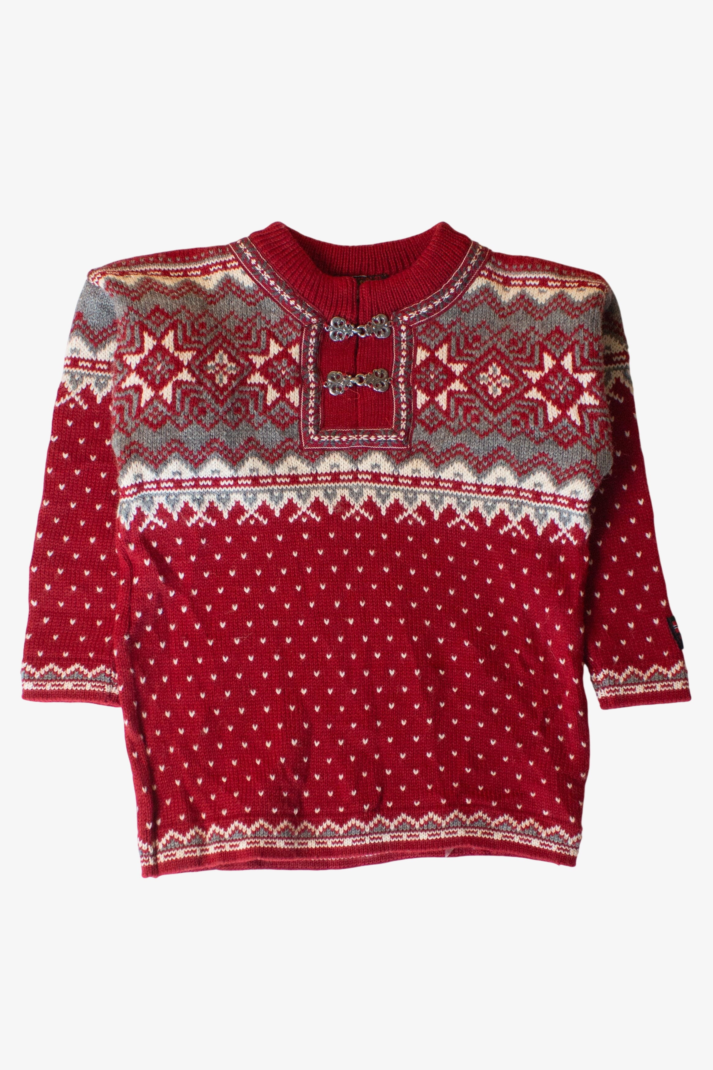 Vintage Red Norwegian Wool Sweater (1990s)