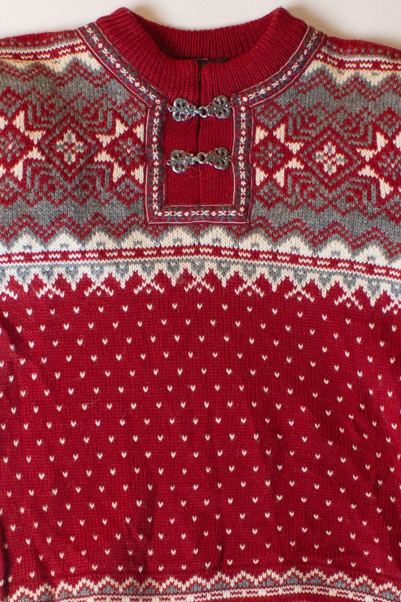 Vintage Red Norwegian Wool Sweater (1990s)