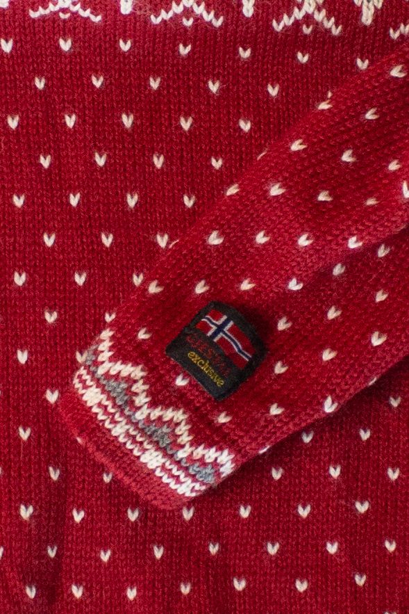 Vintage Red Norwegian Wool Sweater (1990s)