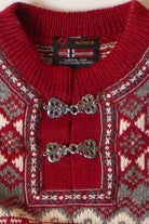 Vintage Red Norwegian Wool Sweater (1990s)