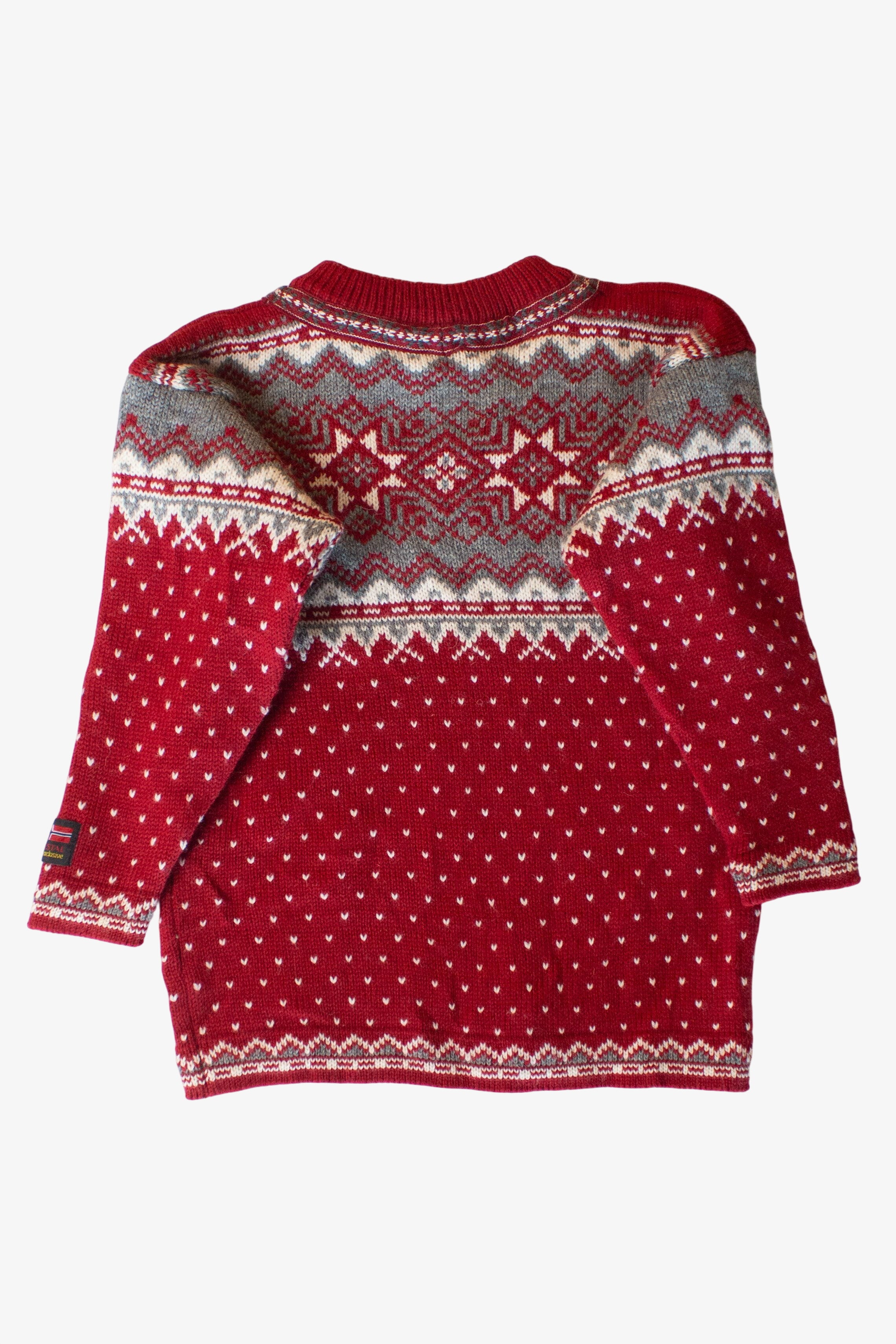 Vintage Red Norwegian Wool Sweater (1990s)