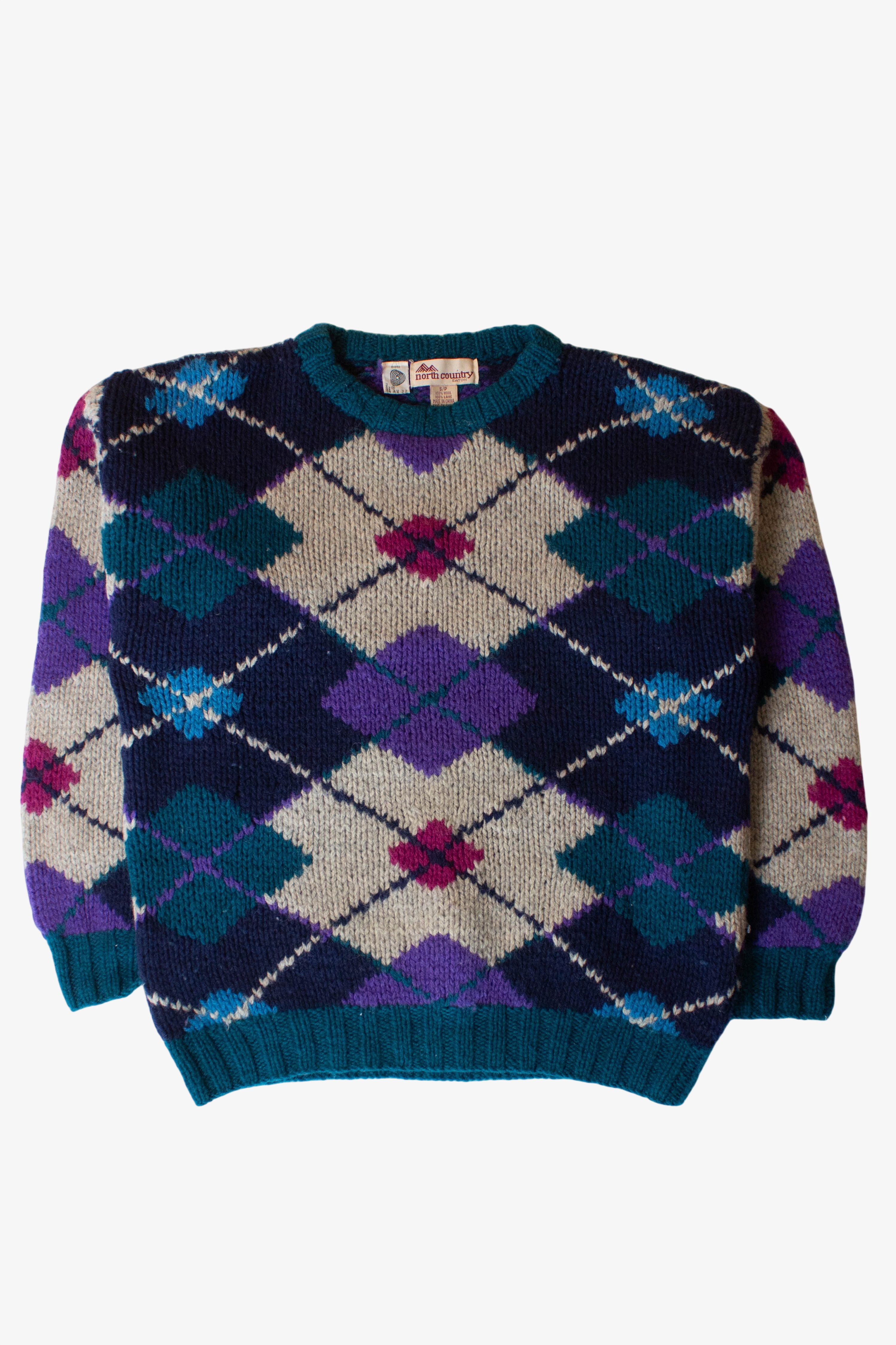 Vintage North Country Argyle Sweater (1990s)