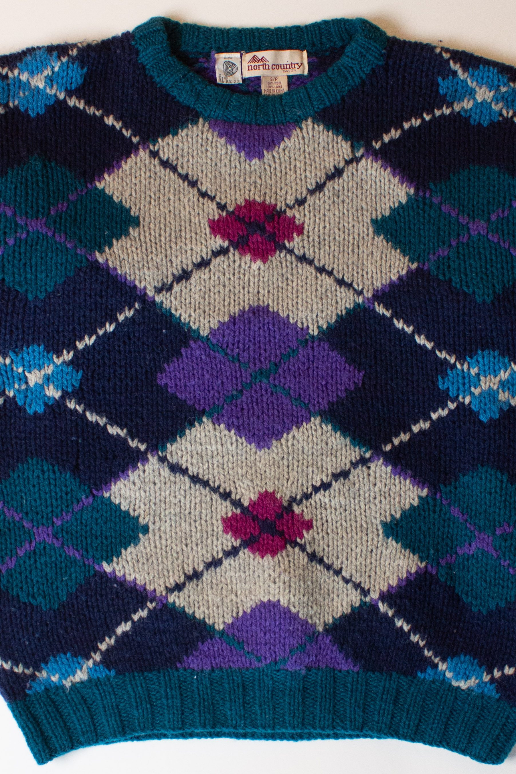 Vintage North Country Argyle Sweater (1990s)