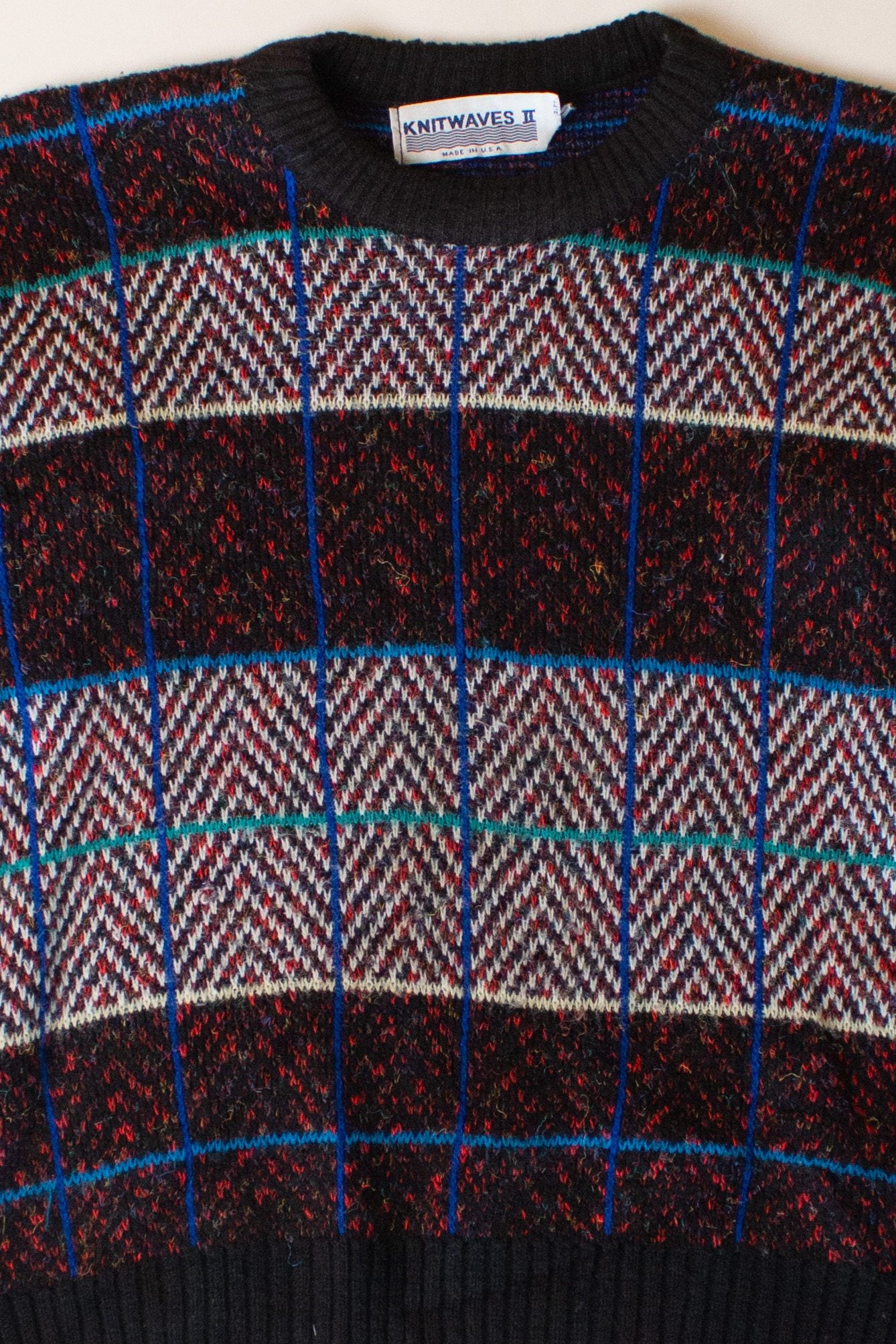 Vintage Knitwaves Color Block Sweater (1980s)