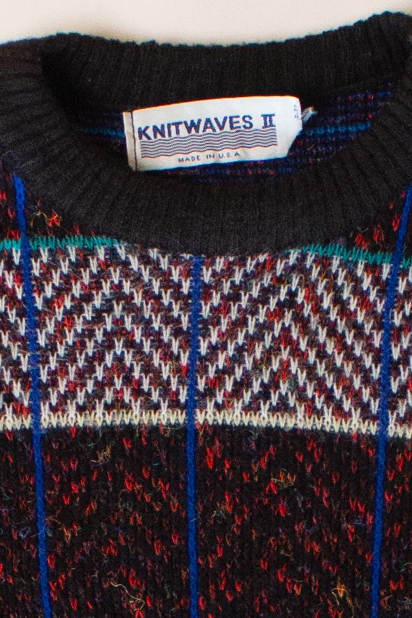 Vintage Knitwaves Color Block Sweater (1980s)