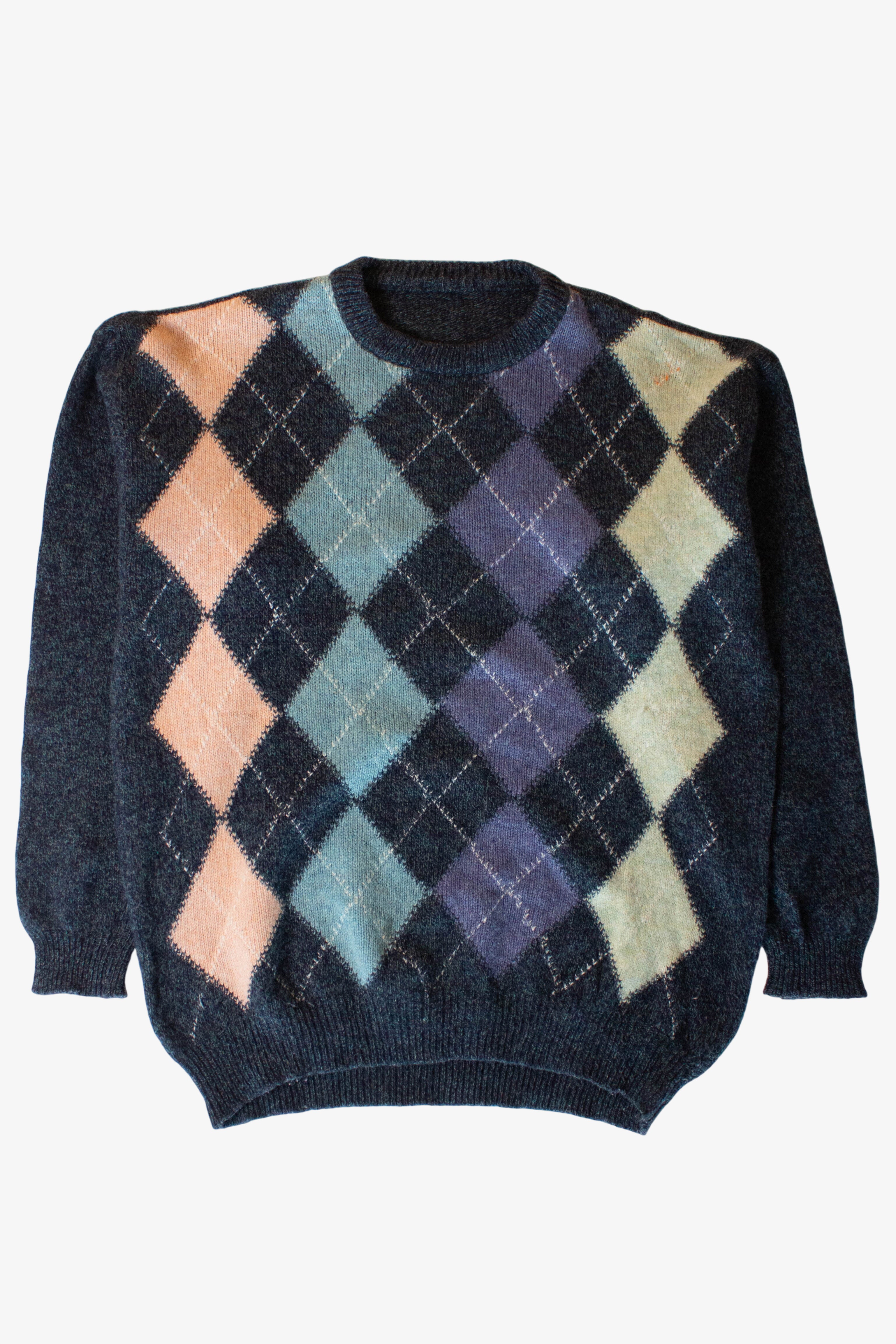 Vintage Pastel Argyle Sweater (1990s)