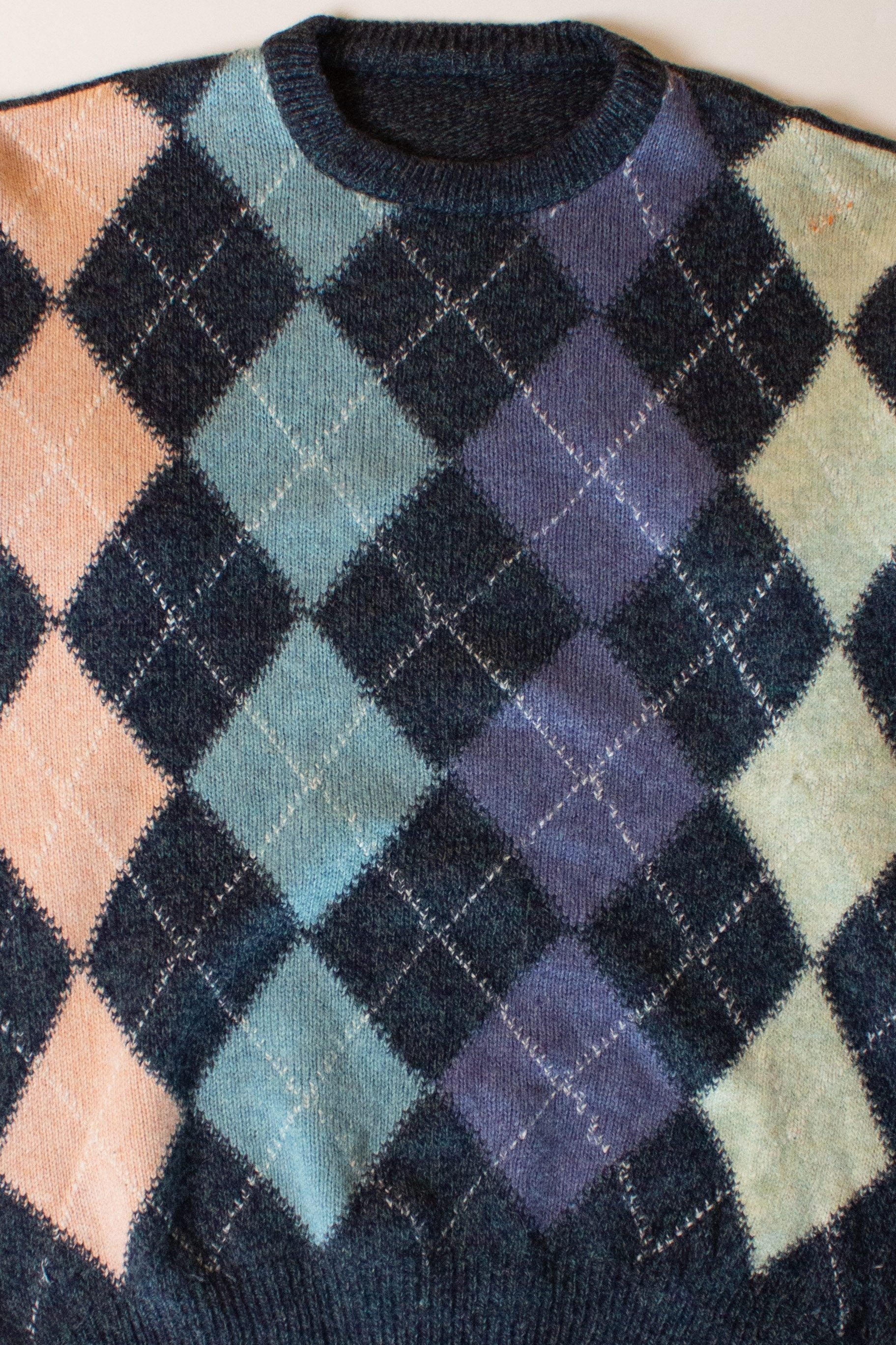 Vintage Pastel Argyle Sweater (1990s)