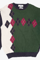 Vintage Pringle Of Scotland Hand Intarsia Argyle Sweater (1990s)