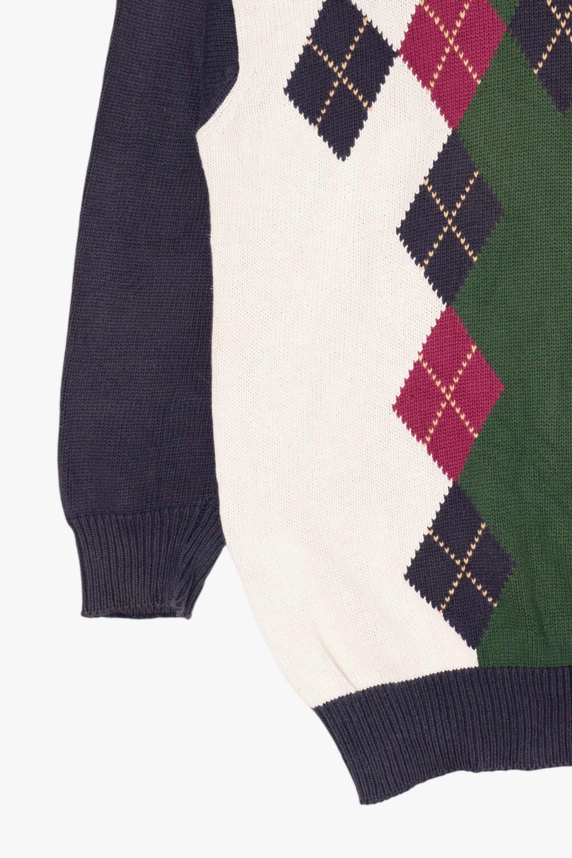 Vintage Pringle Of Scotland Hand Intarsia Argyle Sweater (1990s)