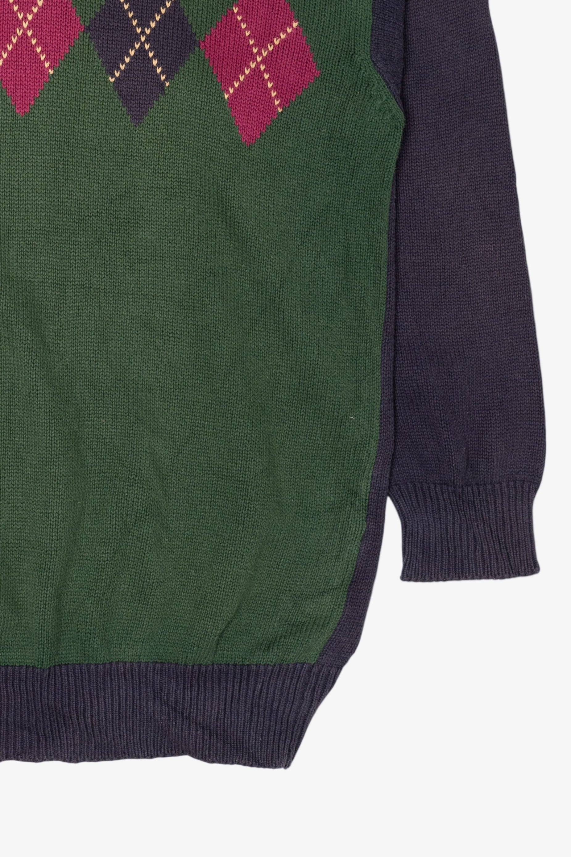 Vintage Pringle Of Scotland Hand Intarsia Argyle Sweater (1990s)