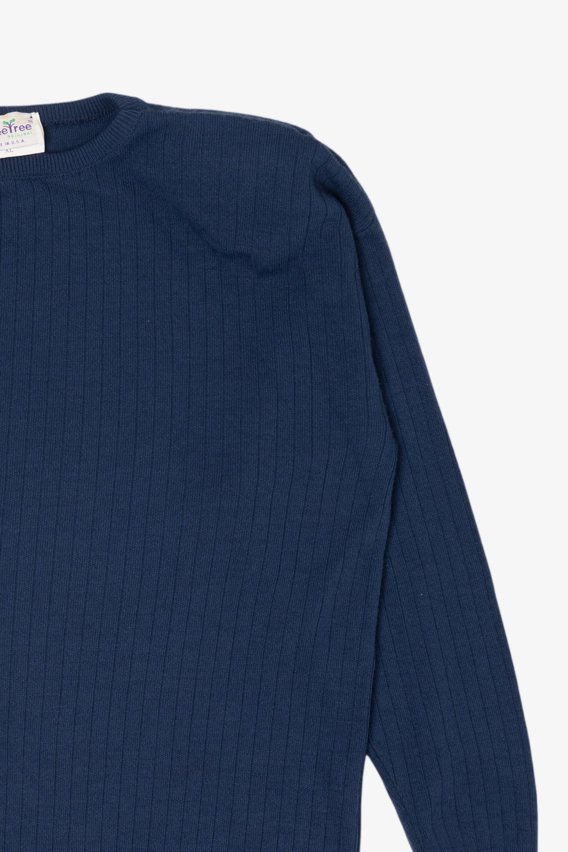 Vintage Navy Blue Sweetree Ribbed Sweater (1980s)