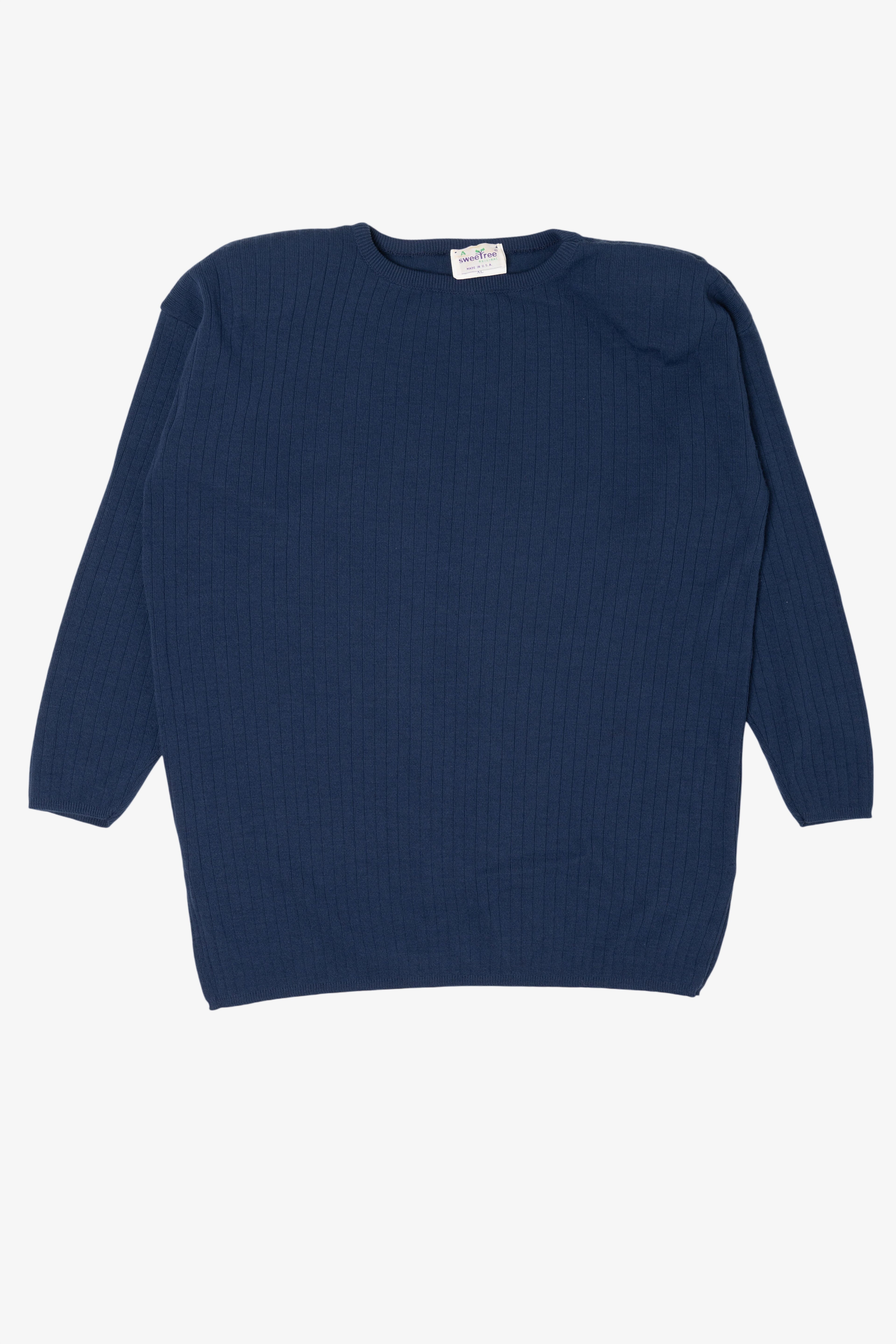 Vintage Navy Blue Sweetree Ribbed Sweater (1980s)