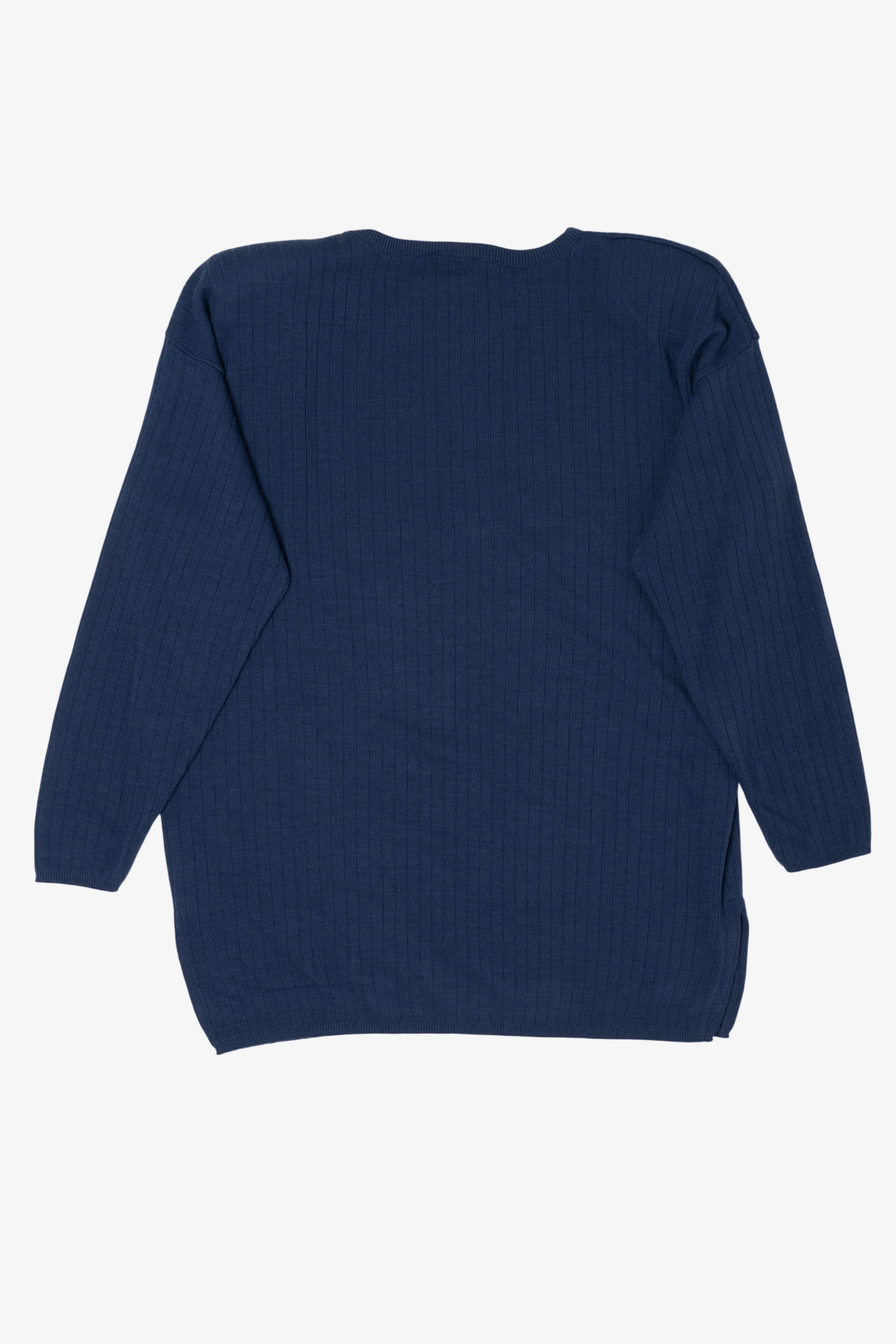 Vintage Navy Blue Sweetree Ribbed Sweater (1980s)