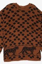 Vintage Brown Spotted Cheetah Graphic Sweater (1990s)