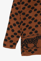 Vintage Brown Spotted Cheetah Graphic Sweater (1990s)