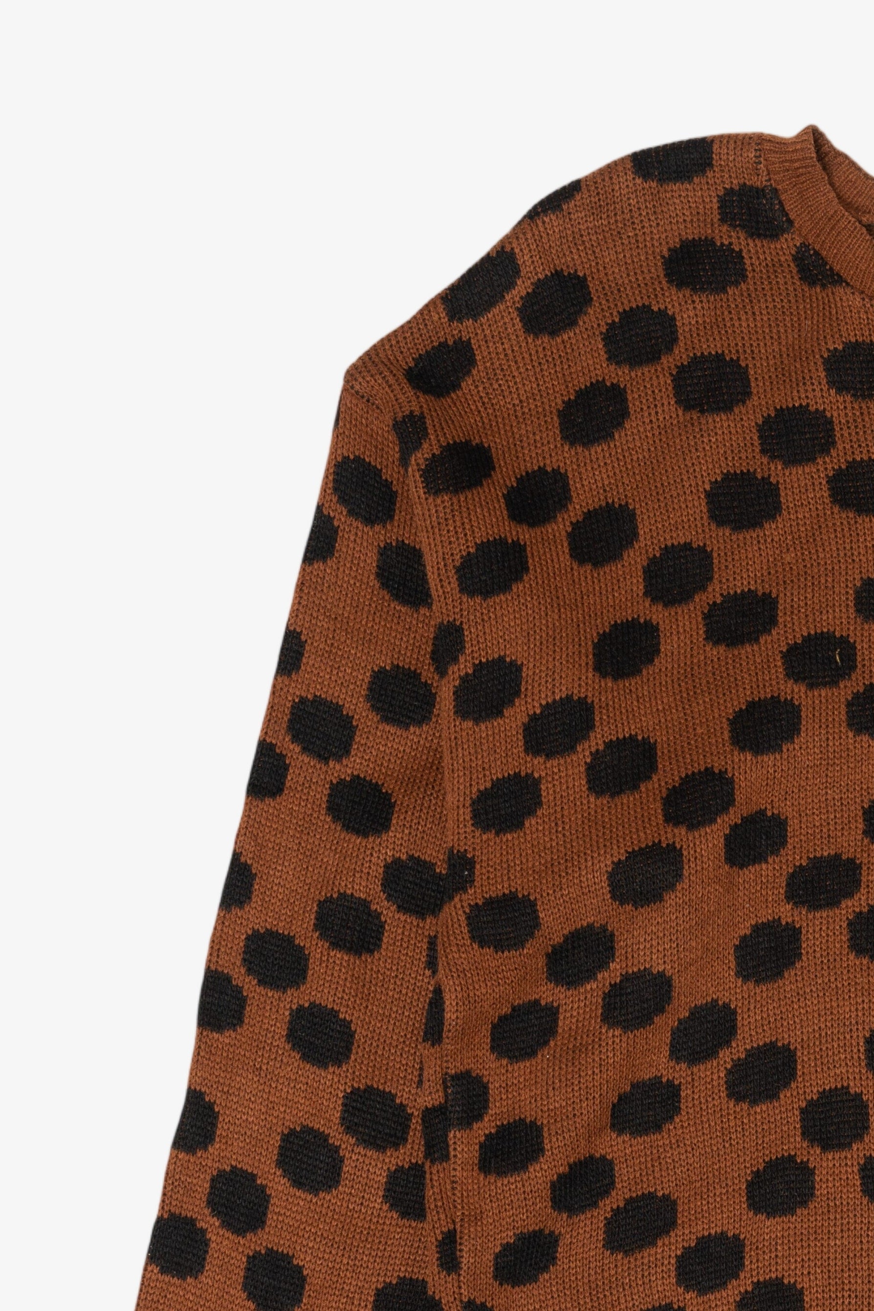 Vintage Brown Spotted Cheetah Graphic Sweater (1990s)