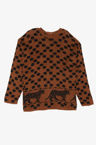 Vintage Brown Spotted Cheetah Graphic Sweater (1990s)