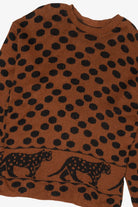 Vintage Brown Spotted Cheetah Graphic Sweater (1990s)