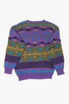 Vintage Purple Perspective Geometric Graphic Sweater (1990s)