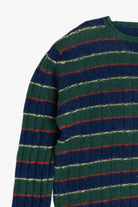 Vintage Dark Green Striped J.G. Hook Shetland Wool Sweater (1980s)