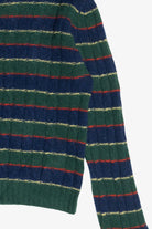 Vintage Dark Green Striped J.G. Hook Shetland Wool Sweater (1980s)