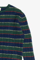 Vintage Dark Green Striped J.G. Hook Shetland Wool Sweater (1980s)