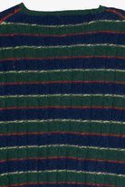Vintage Dark Green Striped J.G. Hook Shetland Wool Sweater (1980s)