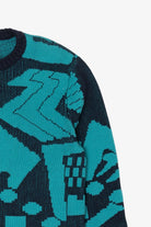 Blue Geometric Pattern Urban Outfitters Sweater (2010s)