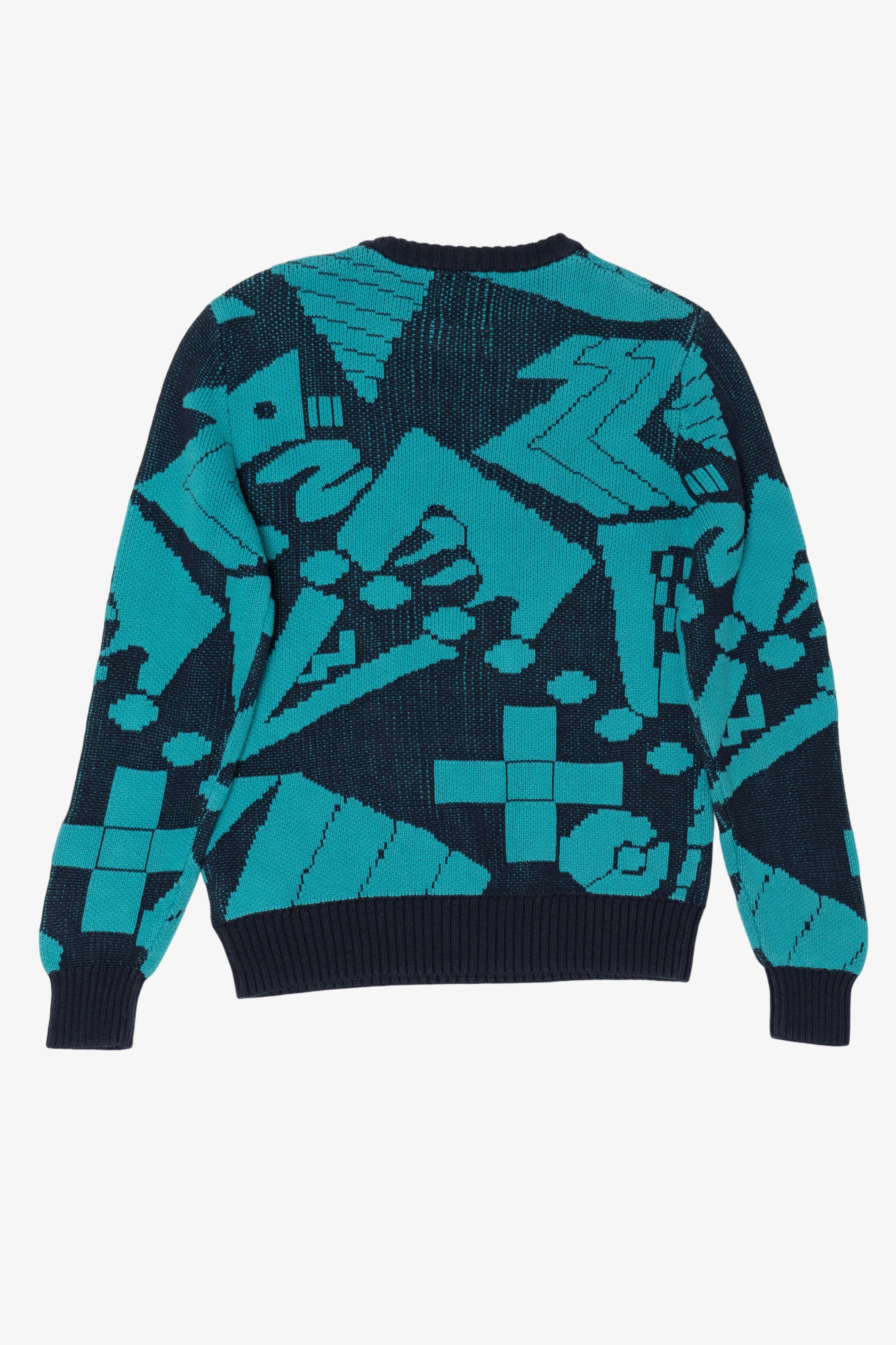 Blue Geometric Pattern Urban Outfitters Sweater (2010s)