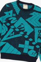Blue Geometric Pattern Urban Outfitters Sweater (2010s)