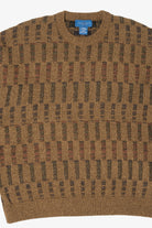 Vintage Brown Towncraft Knit Textured Sweater (1990s)