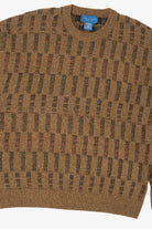 Vintage Brown Towncraft Knit Textured Sweater (1990s)