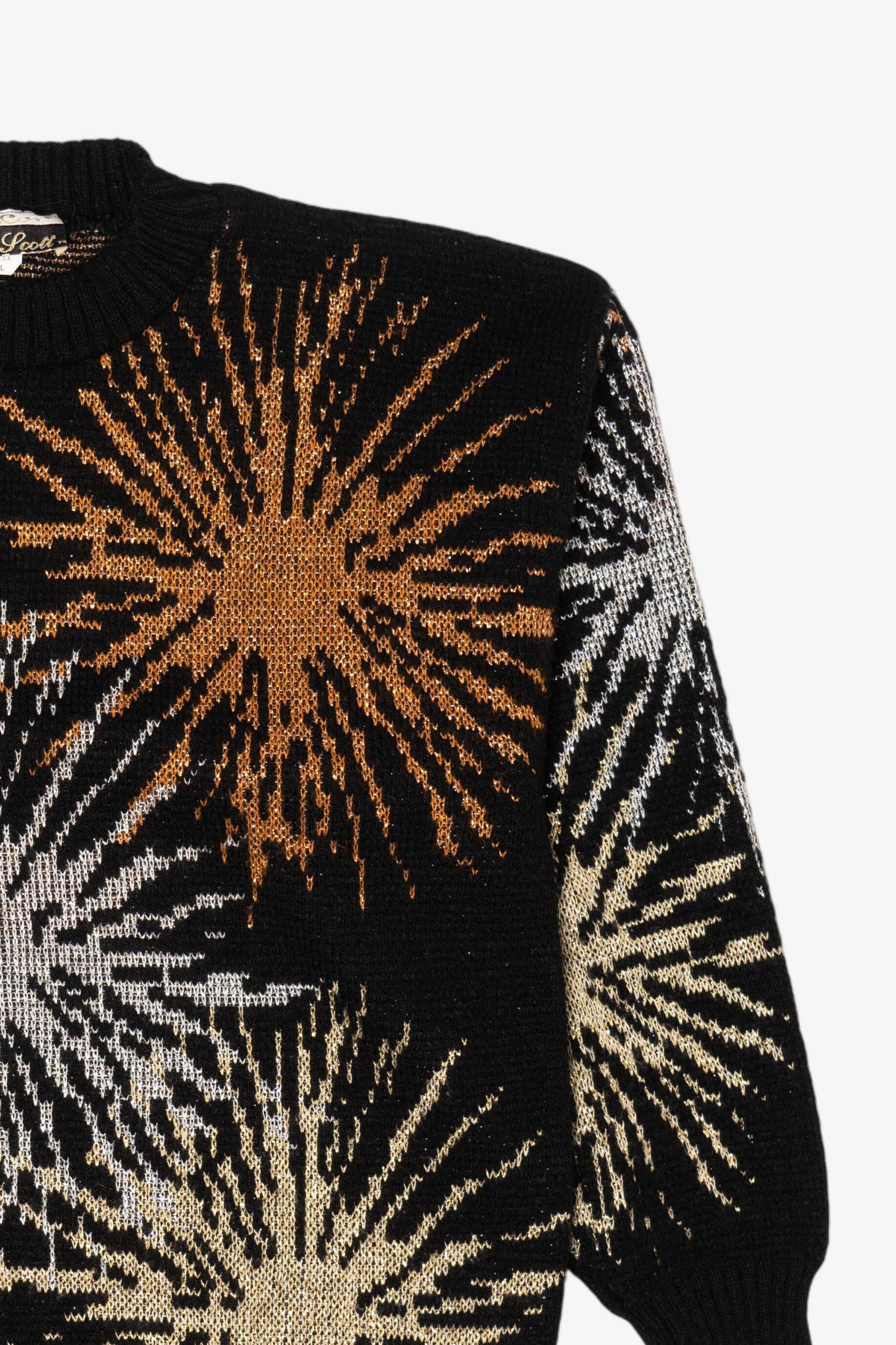 Vintage Black Dana Scott Sun Bursts Sweater (1980s)