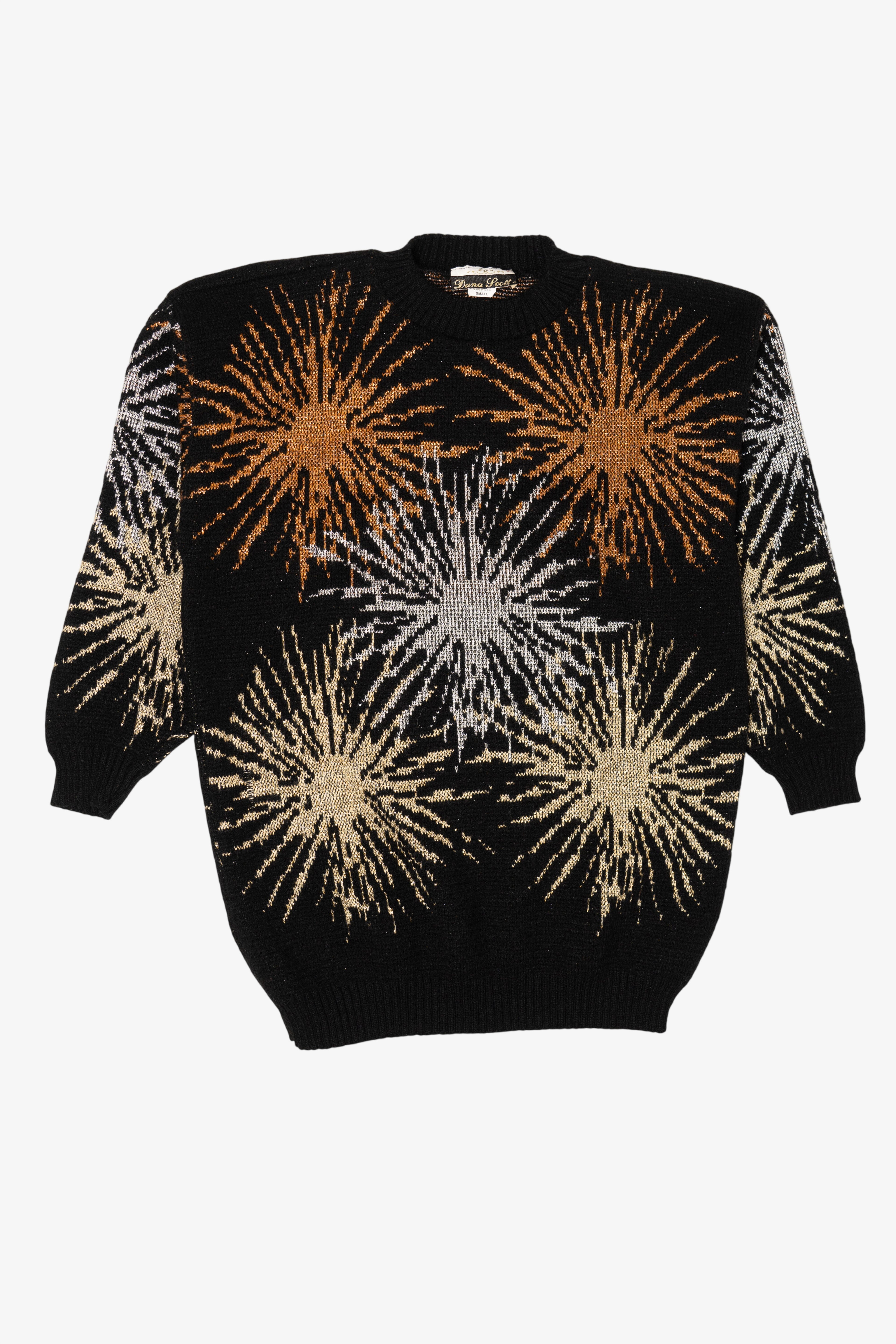 Vintage Black Dana Scott Sun Bursts Sweater (1980s)