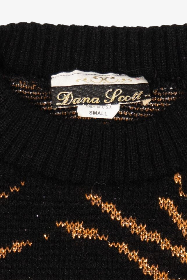 Vintage Black Dana Scott Sun Bursts Sweater (1980s)