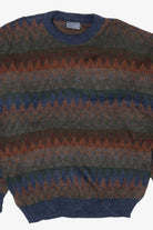 Vintage Navy Blue Jantzen Geometric Pattern Sweater (1990s)