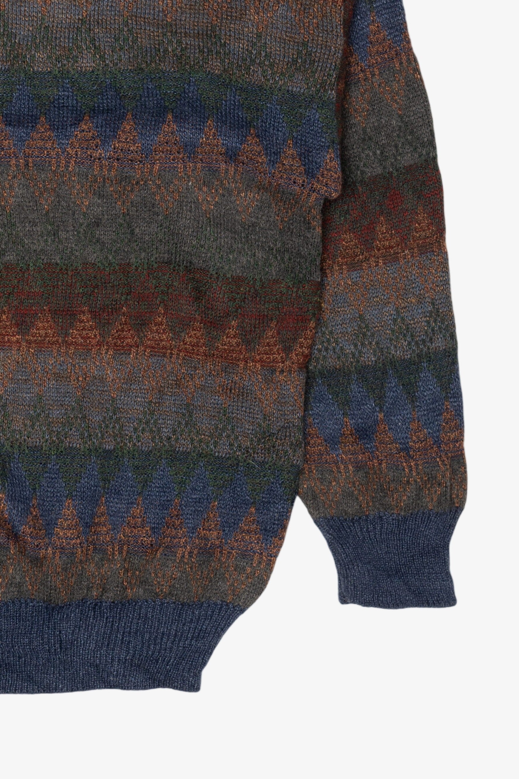 Vintage Navy Blue Jantzen Geometric Pattern Sweater (1990s)