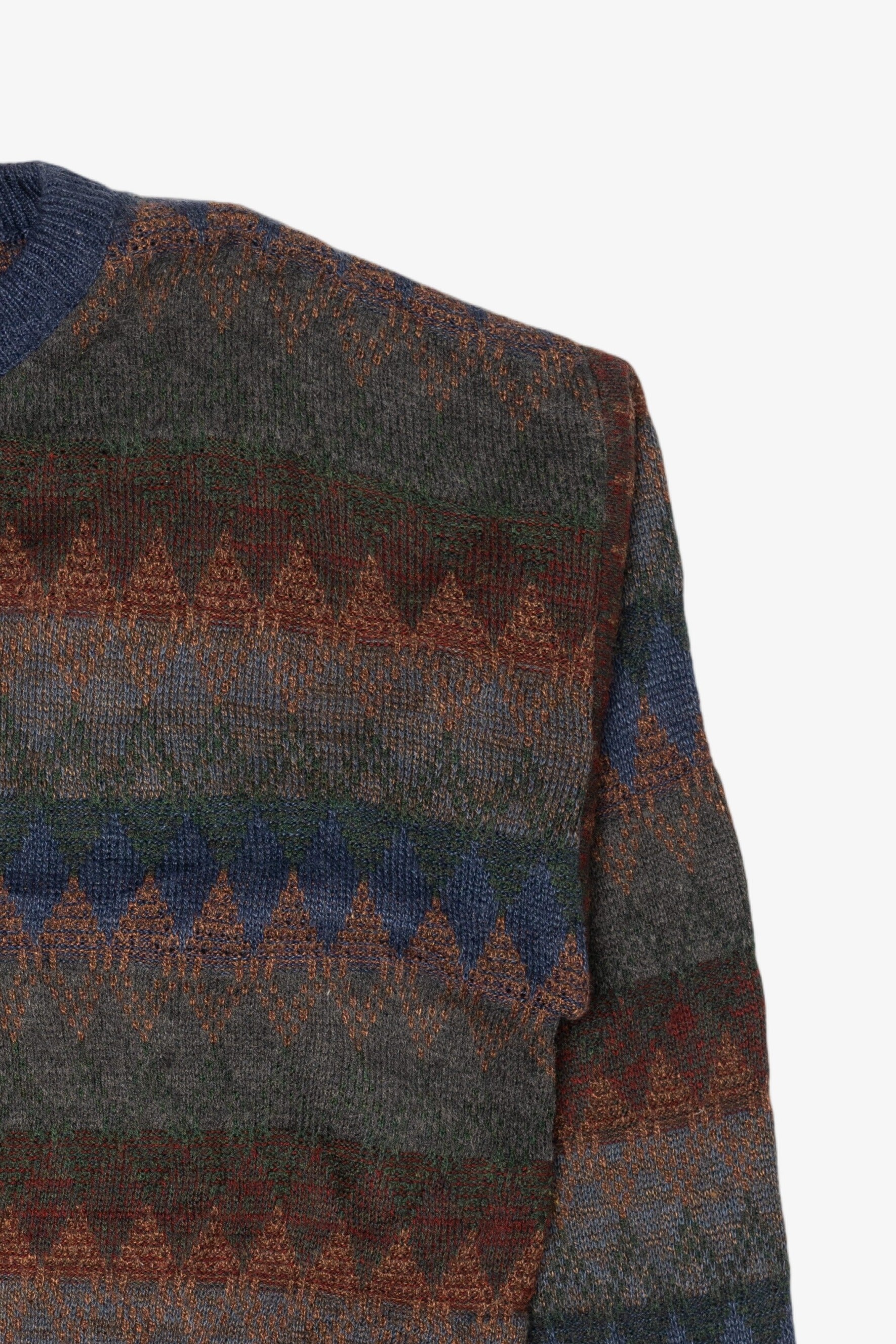 Vintage Navy Blue Jantzen Geometric Pattern Sweater (1990s)