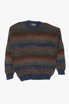 Vintage Navy Blue Jantzen Geometric Pattern Sweater (1990s)